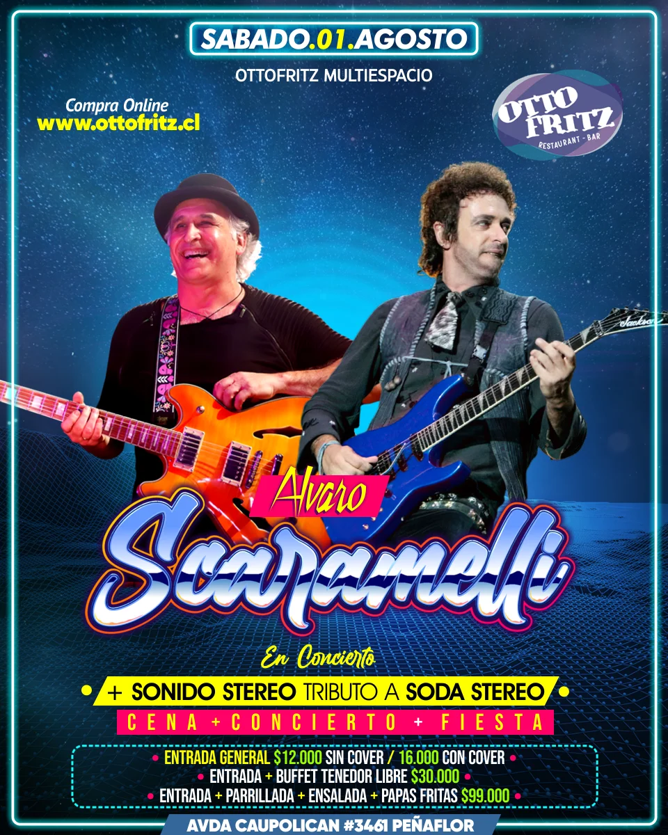 Álvaro Scaramelli + Tributo a Soda Stereo — 01 ago. 2026