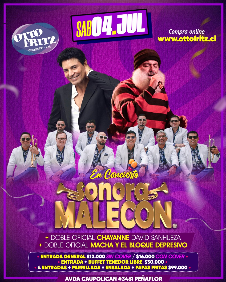 Sonora Malecón + Tributo a Chayanne — 04 jul. 2026